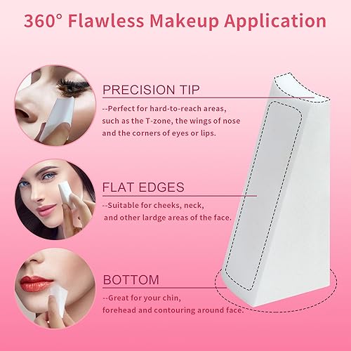 Fauxomor 108 Pcs Mini Makeup Sponges Wedges for Face Foundation, Latex-Free Triangle Cosmetic Make Up Sponge for All Skin Types, Beauty Blender for Flawless Application and Blending, Ideal Gift