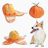 Orange Hide Plush Dog Toy, Orange Plush Dog Toy, Removable Seek Toy with Squeakers and Crinkle Paper for All Dogs (Orange)