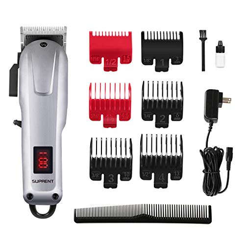Cordless Hair Clippers for Men SUPRENT, Professional Hair Cutting Kit with 2000mAh Lithium