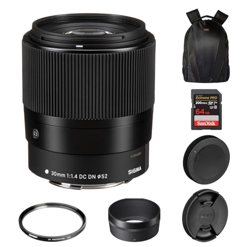 Sigma 30mm f/1.4 DC DN �R���e���|�����[�����Y Canon EF-M | EF-M-Mount�����Y/APS-C�t�H�[�}�b�g�p ���E���h9���H���_�C���t���� Tiffen 52mm UV�v���e�N�^�[�t�B���^�[ 64GB Extreme