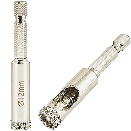 Image of 3 Inch Diamond Hole Saw + 1 /2 Inch Diamond Hole Saw for Glass, Porcelain Tile, Stone, Ceramics Pot, Marble and Granite, Wet Drill