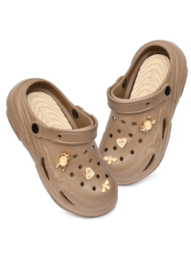 Image of HEALTH FIT SUPER SOFT Comfortable Adjustable Back Strap Clogs & Cute Charms |Waterproof Anti Skid & Lightweight Cushioned Stylish Clogs Mules for Women's & Girl's HFSILK11