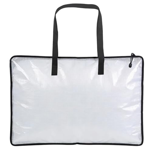 LeLiangLiang 1 PcsArt Portfolio Bag A2 Art Bags for Artists 19 x 25 Inch Clear A2 Art Folder Carry Case with Handle and Zipper for Artwork Keepsake Scrapbooks Homework File Storage Bags