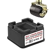 iPrimio V Shape Black Square Bed & Furniture Riser – 2 Inch Lift and Supports Over 8,000 Pounds – Anti Slip Grip to Castor Wheels - for Couch, Desk, Tables, Chairs-Floors, Stackableace (8, Black)