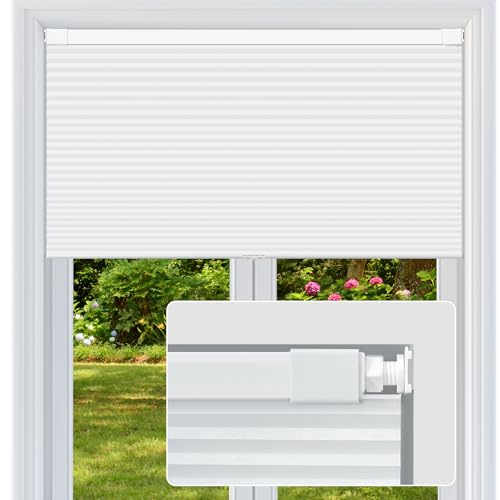 FabuBlinds Cordless Cellular Shades, No Drill No Tools Light Filtering