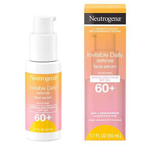 Neutrogena Invisible Daily Defense Face Sunscreen + Hydrating Serum With Broad Spectrum Spf 60+ & Antioxidants To Help Skin Glow, Oil-Free, Fragrance Free, 1.7 Fl. Oz #TOP2