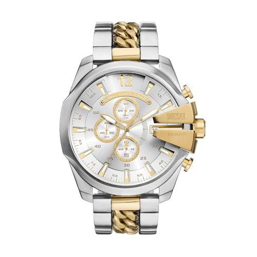 Diesel Herren Analog Quarz Uhr mit Edelstahl Armband DZ4672