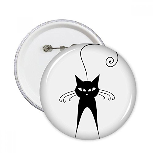 Pins badge chat noir silhouette ronde pour décoration vêtement
