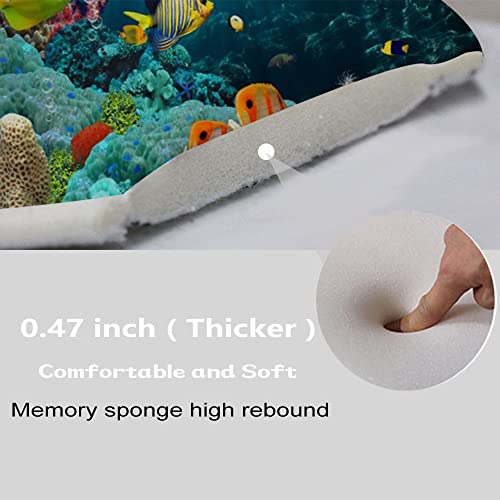 Unterwasser Ozeantiere Korallen Fisch und Delfin Badezimmer Teppiche und Matten Sets 3-teilig, Memory Foam Badematte, U… – Bild 6