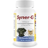 PHS Syner-G Digestive Enzymes Supplement for Dogs and Cats - Enzymes Alpha-Amylase, Lipase, Cellulase, and Protease - Digestion Support, Absorption of Nutrients, Skin Health - Made in USA - 200 Tablets