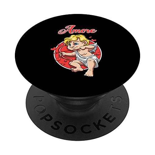 Love Angel Sign of Love Romance Gifts for a Partner PopSockets Swappable PopGrip, Black