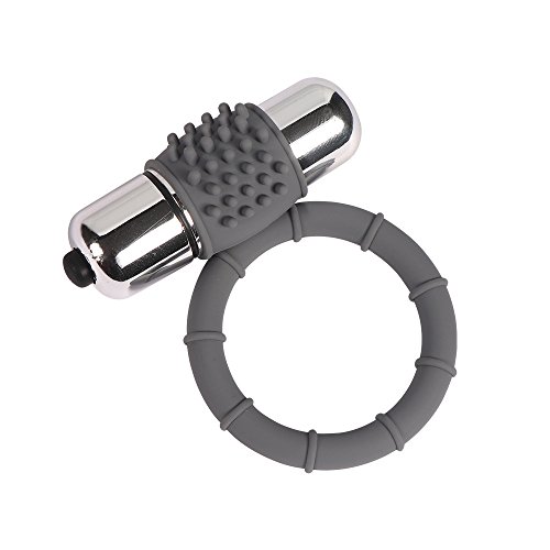 Anillo vibrante gris con motor de alta intensidad y silicona flexible 2