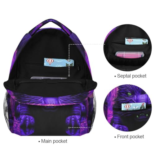 Cartable chat violet avec compartiment ordinateur pour ado - 7
