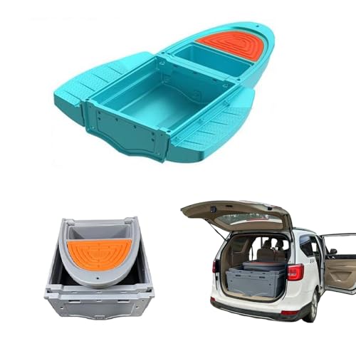Kayak pontón plegable portátil con equipo de seguridad para pesca y rescate, almacenamiento compacto en el maletero del coche, diseño resistente a la caída