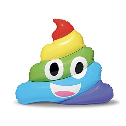 Pool Float Rainbow Poop Emoji â€“ Great for lounging at the pool or beach, 4 Ft