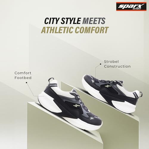 Image of SPARX Sports Running Shoes for Men - Lightweight Breathable Lace-Up Athletic Shoes with Cushioned Comfort, Shock Absorption, Durable Grip, Flexible Sole & Everyday Walking Performance