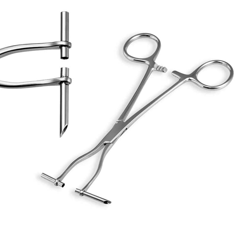 Septum Piercing Clamps Forceps, 6" Pliers Surgical Stainless Steel Body Piercing Tools for Nose Septum Ear Cartilage Industrial Piericng Tube Forceps Pliers