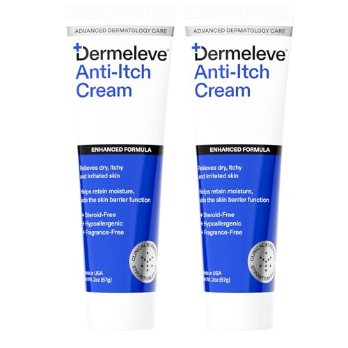 Image of Dermeleve Dermatologist Recommended Steroid Free Anti-Itch Cream - Extra Strength, Safe, Full Body Itch Relief | 2 oz (2 Pack)