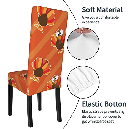 Chair Covers For Dining Room Turkey-Stripes-Orange-Thanksgiving Dining Chair Slipcover For Kitchen,Hotel,Restaurant #TOP3
