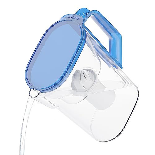Wessper Carafe filtrante avec cartouche filtrante de 2,7 l, passe à travers la porte du réfrigérateur, sans BPA, carafe à eau avec filtre, compatible avec...