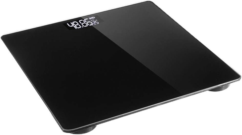 フロアスケール体脂肪スケールガラス電子スマートスケールUSB充電LCDディスプレイデジタルバスルーム体重計ブラック（カラー（ブラック