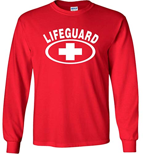 Kids Life Guard Long Sleeve Shirt Lifeguarding Costume White Cross Child Youth