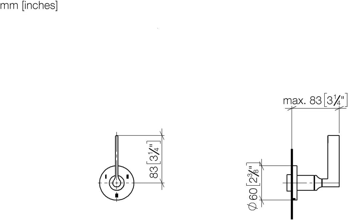 Dornbracht VAIA 36210819 Flush-Mounted Three-Way Diverter Lever Handle Rosette Diameter 60 mm Colour: Brushed Brass