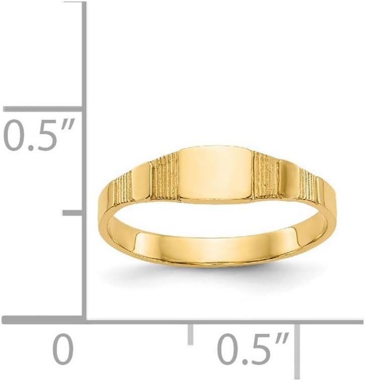 JewelryWeb 14k Yellow Gold Solid Polished Square Signet Ring Size 1.75 Ring for Women - Image 2