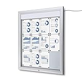 Schaukasten LED 12x A4 Alu Infokasten Plakatschaukasten beleuchtet wetterfest