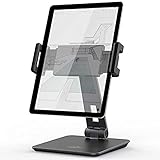 KABCON Tablet Stand,Tightness Adjustable Aluminum Alloy Tablet Stand for Desk, 360° Swivel Foldable Tablets Stands Dock for 4''-14''Tablets/Phone, iPad Series,Samsung Galaxy Tabs,Kindle Fire,Etc.