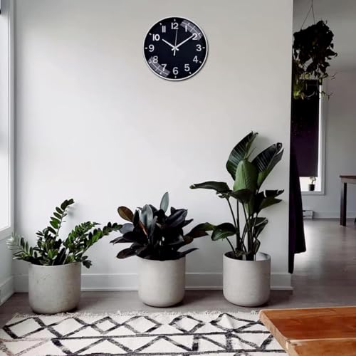 Image of Rylan Plastic Digital Wall Clock 12 inch Silent Quartz Decorative Non-Ticking Classic Clock Battery Operated Round Easy to Read for Room /Home /Kitchen /Bedroom /Office /School (Navyblue)'