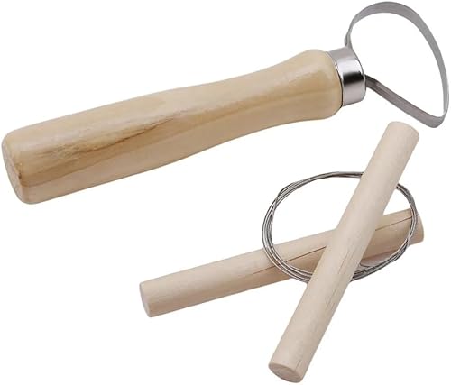 Miniatura 4 de Evwoge Juego de herramientas de cerámica de 8 piezas, herramientas de escultura de arcilla de madera con esponja, cortador de alambre y herramientas