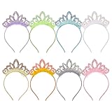 Zifengcer Birthday crown，8 Pack Princess Crown Headband, Glitter Sequin Crown Headband, Shiny Tiaras and Crowns Hair Accessories for Birthday Party, Proms, Gifts