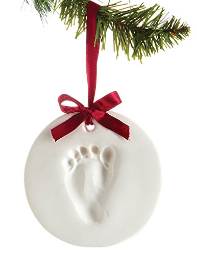 Baby Handprint Ornament Kit, New and Improved Babyprints Baby Handprint or Footprint Keepsake Ornament, Dries Stone Hard - No Bake - Air Drying
