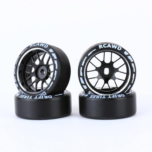 Pneus 1/28 Mini-Z AWD RCAWD sans colle noirs diamètre 27mm pour Wltoys et Mini-Q