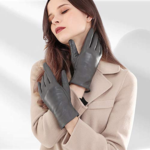 Image of Air Curvey Winter Touch Screen Leather Gloves Womens Driving Glove Warm Lining