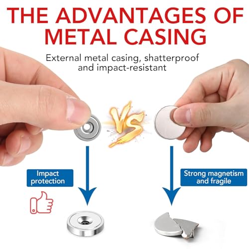 Image of LOVIMAG Strong Neodymium Rare Earth Magnets, 20LBS-6 Pack | Heavy Duty Cup Magnet with Countersunk and Screws for Tool Room, Kitchen Doors, Wall Mounting, Office
