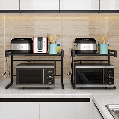 Cuisine encombrée ? Support micro-ondes rétractable et étagère de comptoir extensible - 3