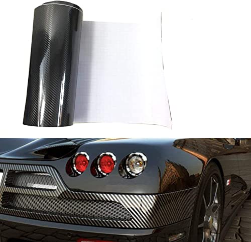 WDragon Película de vinilo de fibra de carbono negra de alto brillo con textura de 3 capas de vinilo 5D para bricolaje (30 cm x 2 metros) Cover