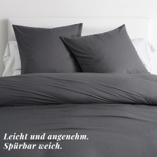 Duvetnova Bettwäsche 200x220 Superweiche Vorgewaschene Mikrofaser Baumwollähnlich ÖKO-TEX 1 Bettbezug 200x220+2 Kissenbezüge 80x80-alle mit… – Ansicht 3