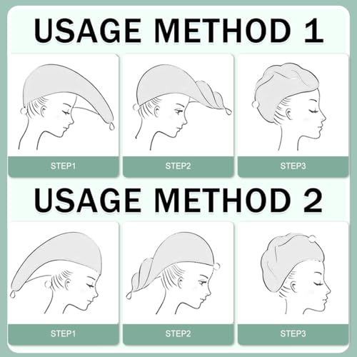 100% Baumwolle Haartücher Damen, Flaumig Schnell Saugfähig Schnelltrocknendes Haarturban Haarhandtücher mit Knopf, Super Saugfähig, Weich, Anti-Cresp, Frauen Haar Handtuch