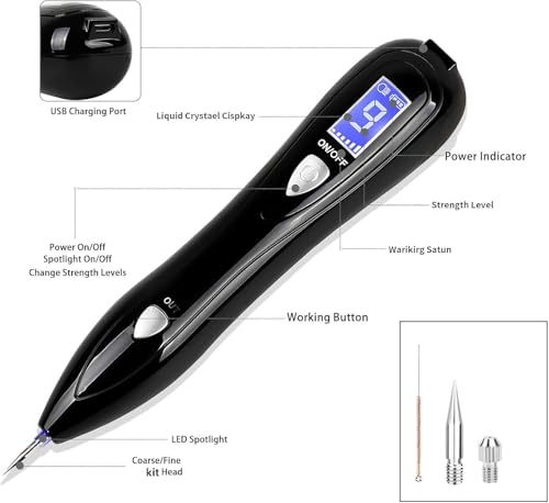 Image of Plasma Pen With 50 Needles, Mole Removal Pen, Plasma Pen Skin Tag & Role Remover Pen with Needle Combo Pack (Pen with 50needle)