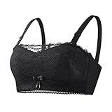 Necalisi Bandeau BH Schwarz Trägerloser BH Rückenfrei Damen Ohne BüGel mit Verstellbaren Trägern Unsichtbarer Bandeau Spitze Tube Top Strapless Bra büstenhebe Damen 100D