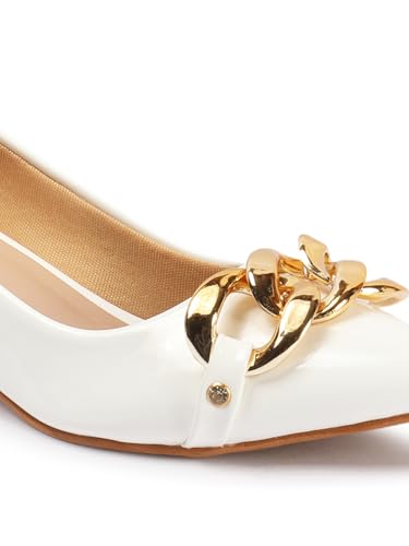 Image of Carlton London Women Stylish Slipon Pump Shoes with Kitten Heels, Pointed Toe