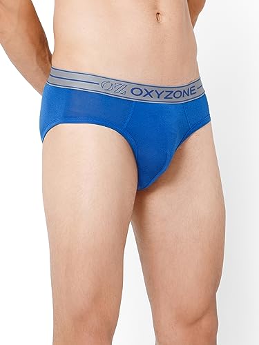 Image of OXYZONE Men's Modal Solid Brief with Sweat-Absorbent & Anti-Odour Fabric, Lightweight, Tag-Free, Breathable Innerwear with Outer Soft Waistband