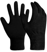 EvridWear Men Women Merino Wool String Knit Liner Warm Gloves 4 Sizes and Colors
