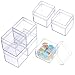 Beads Storage Containers,12 Pack Small Plastic Box with Hinged Lid,2x2x2 Inchs Square Clear Containers Box Case for Pills Herbs Tiny Bead Earring Jewerlry Finding and More