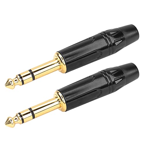 Conector estéreo 6.35mm TRS chapado en oro 2 pack