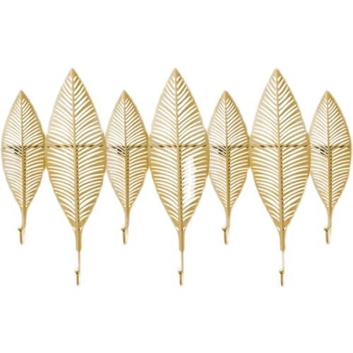 Colgador Pared Perchero Perchero De Hierro Con Hojas Creativas Nórdicas, Perchero Montado En La Pared, Llavero Decorativo Para Pared Con 7 Ganchos, Abrigos, Llaves, Bolsas Para El Hogar Ganchos Colgar