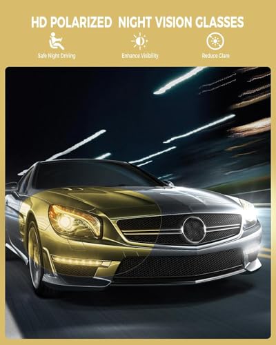 Image of Night Driving Glasses for Men Women Fit Over Sunglasses Anti Glare Polarized HD Night Vision Glasses